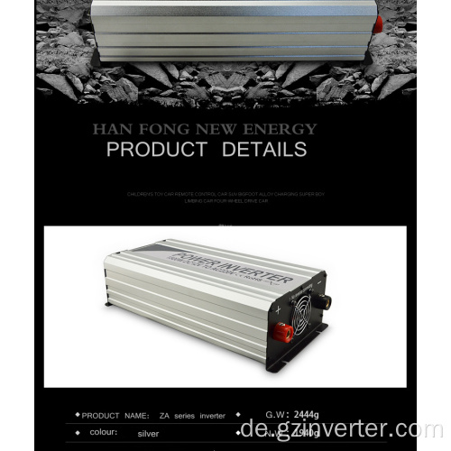 DC 1000W 12V 220 V reiner Sinuswellenrvers